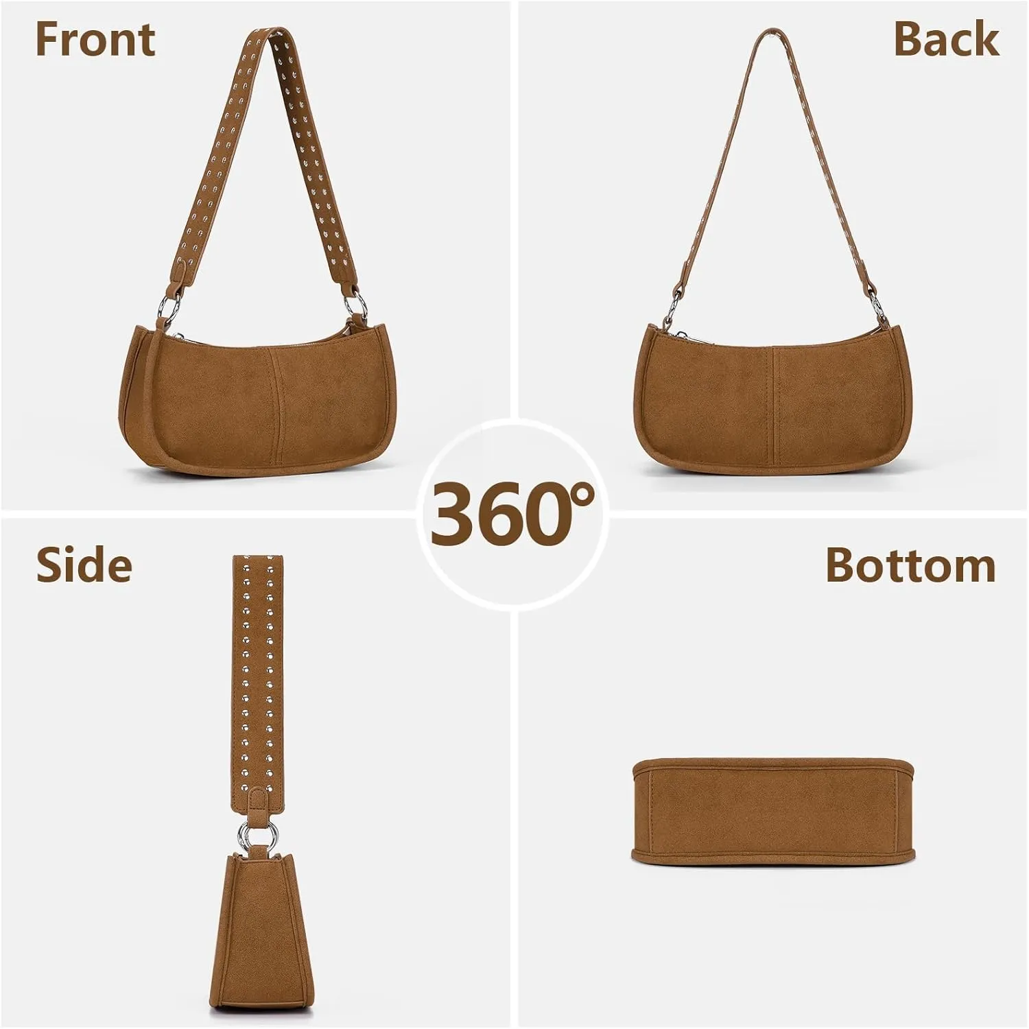 Shoulder Bags for Women Y2k Purse and Handbags Retro Studded Crossbody Bag Small Shoulder Purse Leather Hobo Handbag