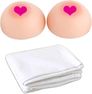 Silicone Breast Prosthesis Kit for Dakimakura Body Pillow, Soft, Round Shape (600g/pair, 160×50cm)