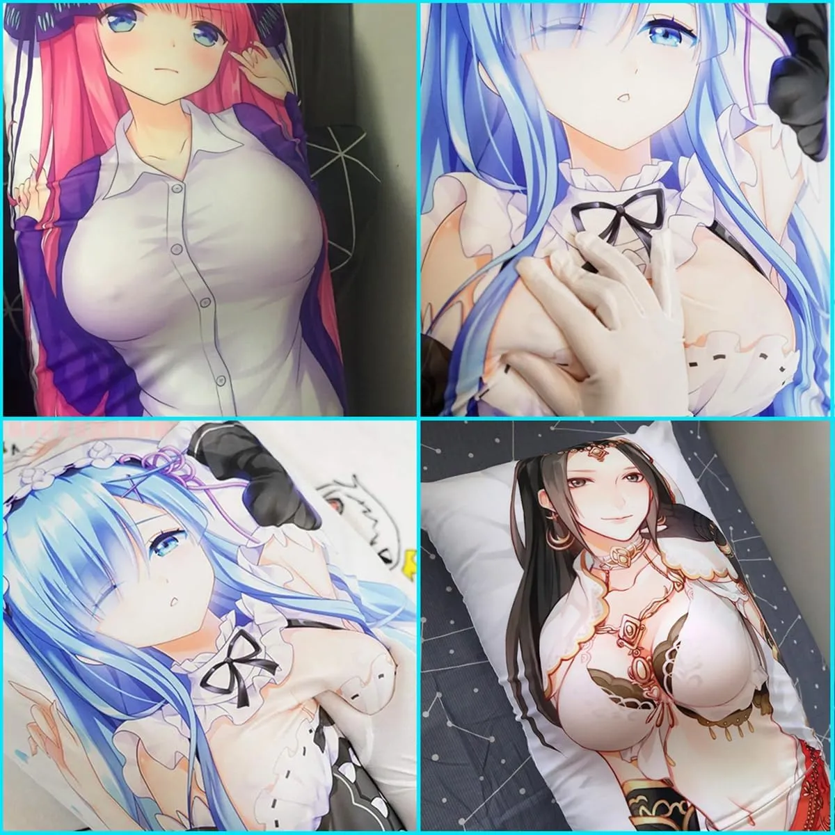 Silicone Breast Prosthesis Kit for Dakimakura Body Pillow, Soft, Round Shape (600g/pair, 160×50cm)