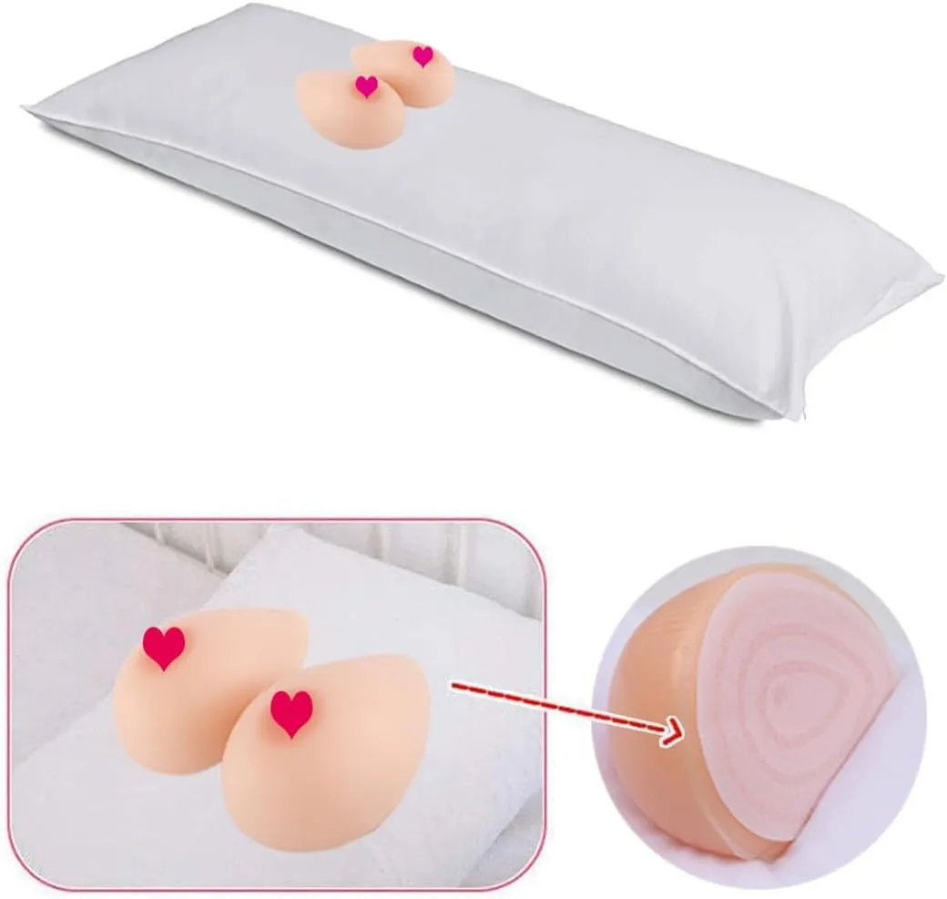 Silicone Breast Prosthesis Kit for Dakimakura Body Pillow, Soft, Round Shape (600g/pair, 160×50cm)