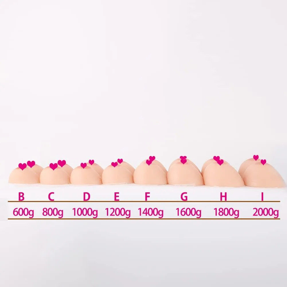 Silicone Breast Prosthesis Kit for Dakimakura Body Pillow, Soft, Round Shape (600g/pair, 160×50cm)