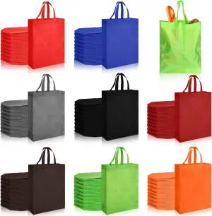 Silkfly 120 Pcs Non Woven Tote Bags Bulk 11.8 x 4 x 15 Inch Large Reusable Gift Bag Fabric Grocery Bags with Handles(Multicolored)