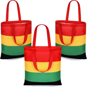 Silkfly 3 Pcs Juneteenth Gifts Jamaica Rasta Tote Bag Canvas Shopping Bags African American Black History Month Tote Handbags
