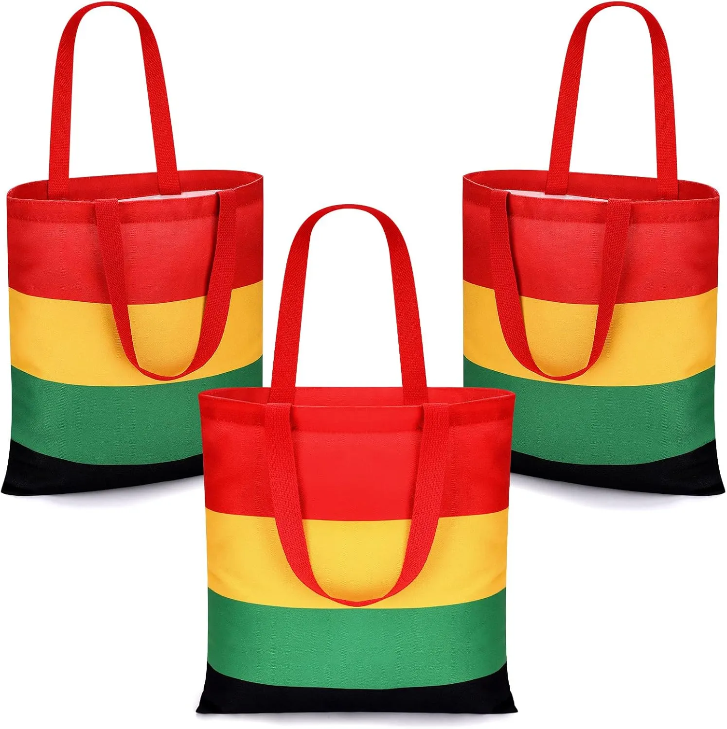Silkfly 3 Pcs Juneteenth Gifts Jamaica Rasta Tote Bag Canvas Shopping Bags African American Black History Month Tote Handbags