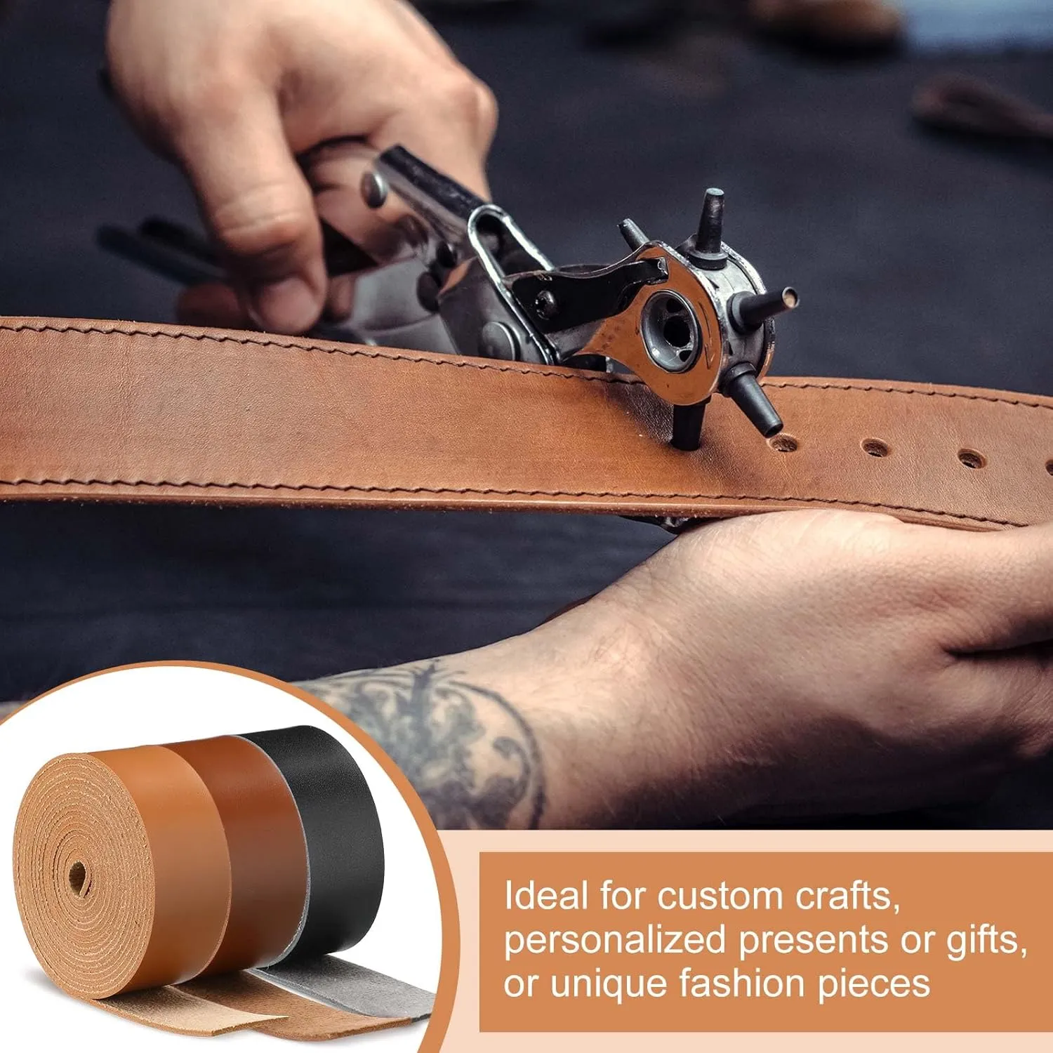 SilTriangle 3 Rolls Leather Straps for Crafts Single Sided Faux Leather Strips 2 mm Thickness 78.7 Inches Long for DIY Art Craft Projects Belt Tooling(1 Inch,3 Color)