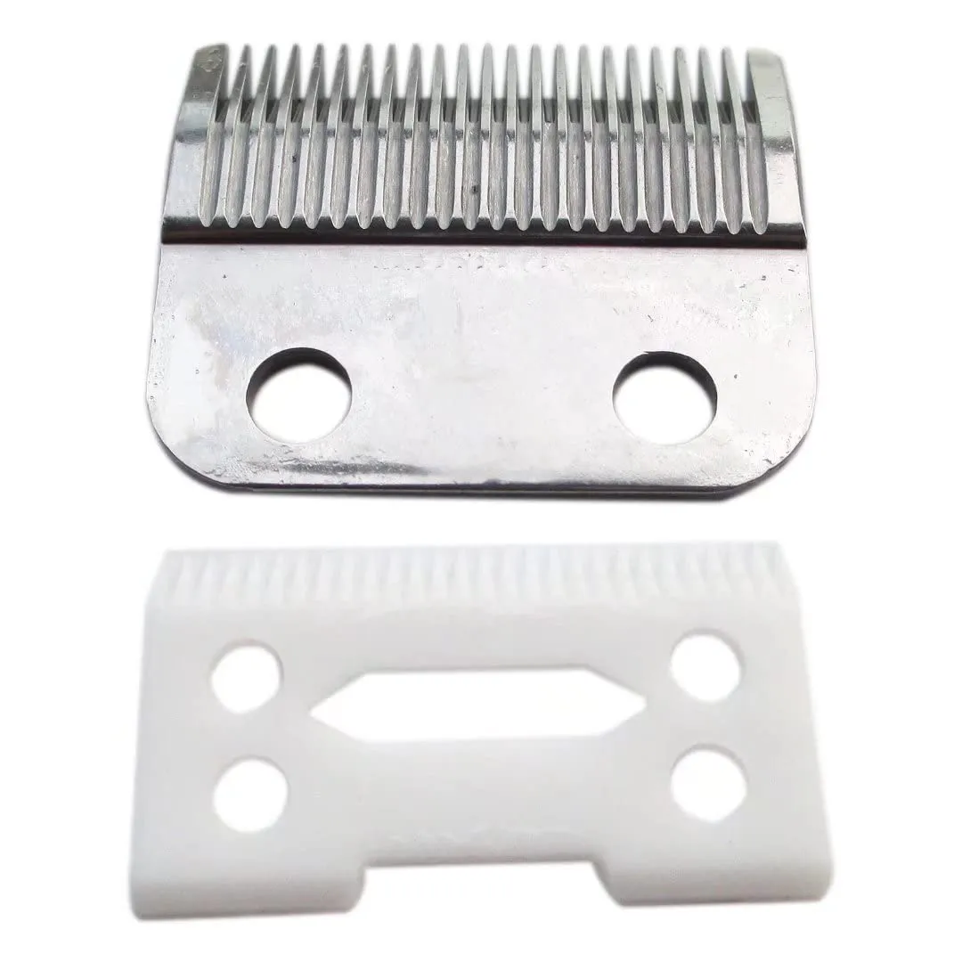 Silver Adjustable Replacement Blades Set #1006-30-15-10 Compatible with Wahl Super Taper #8400 Hair Clippers