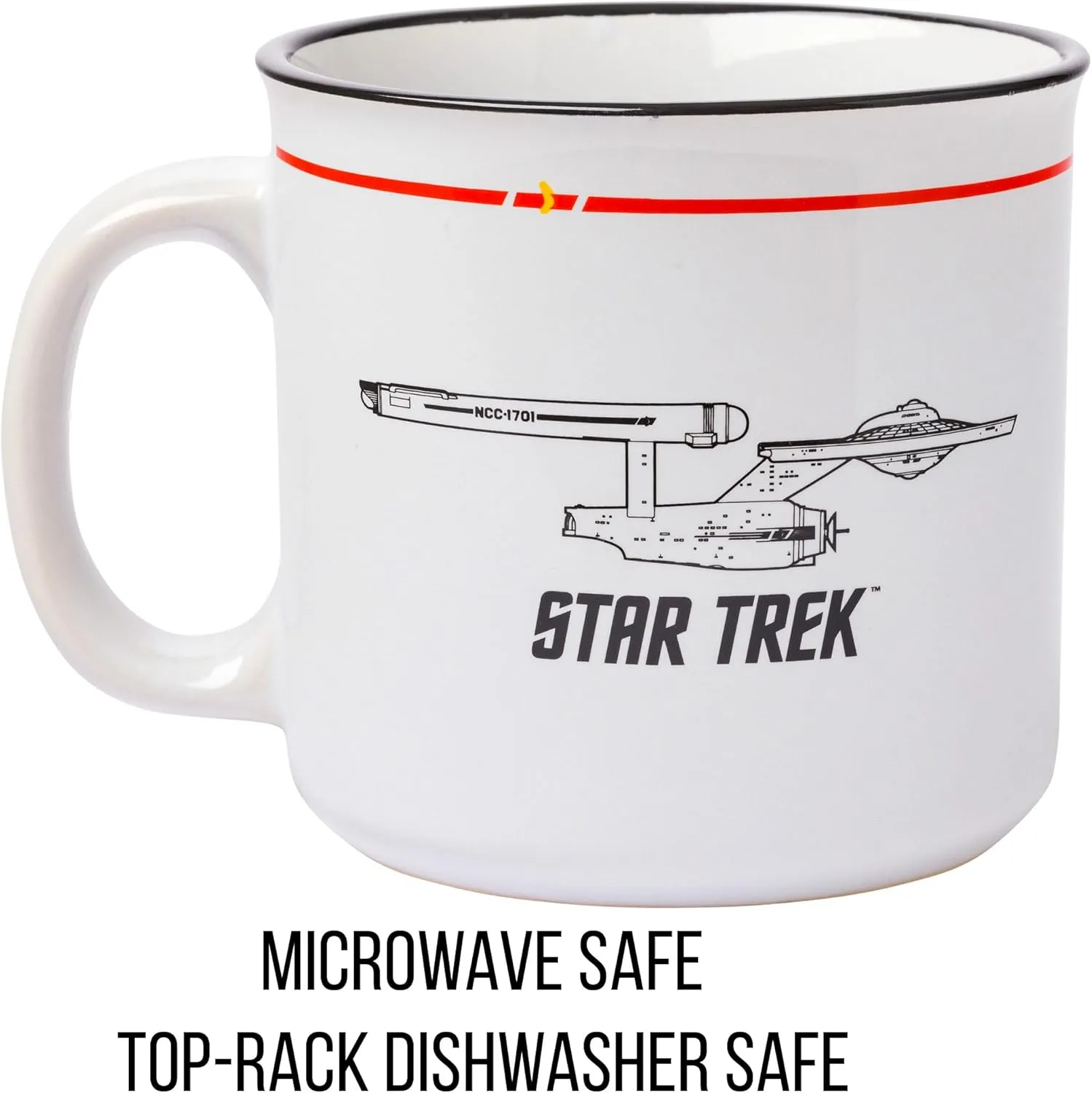 Silver Buffalo Star Trek NCC-1701 Property of The USS Enterprise Ceramic Camper Mug, 20 Ounces