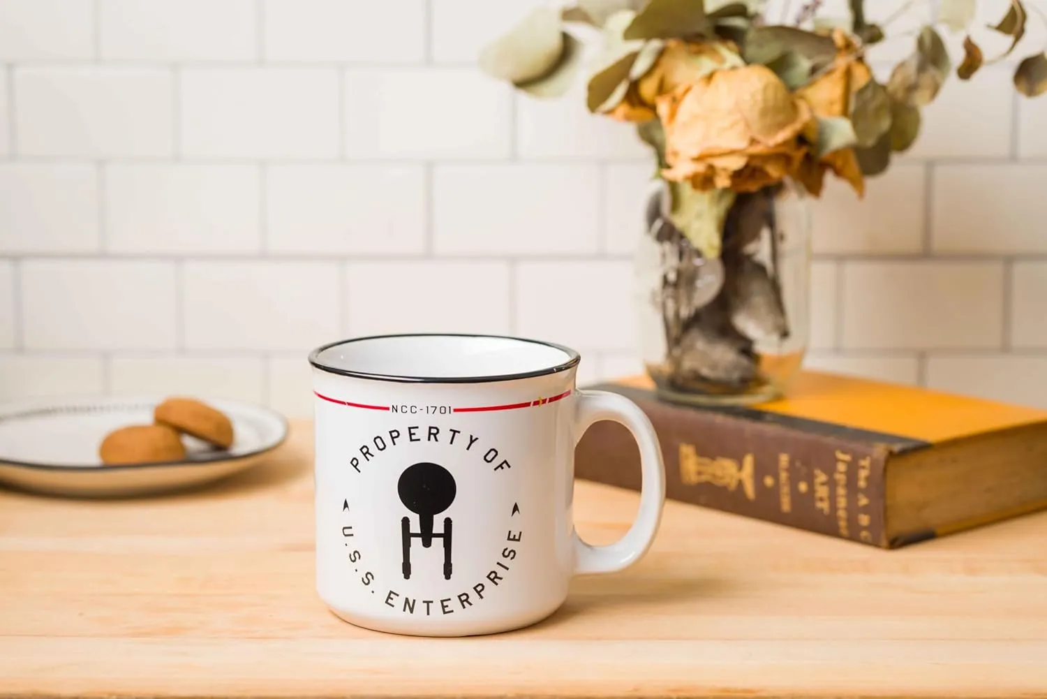 Silver Buffalo Star Trek NCC-1701 Property of The USS Enterprise Ceramic Camper Mug, 20 Ounces