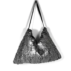 Silver Faux Fur Shoulder Bag Vegan Fur Handbag Silver Faux Fur Crossbody Bag Faux Fur Bags for Women