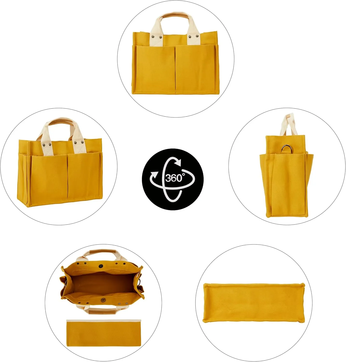 Simple and Fashionable Multi Pocket Canvas Tote Bags for Women