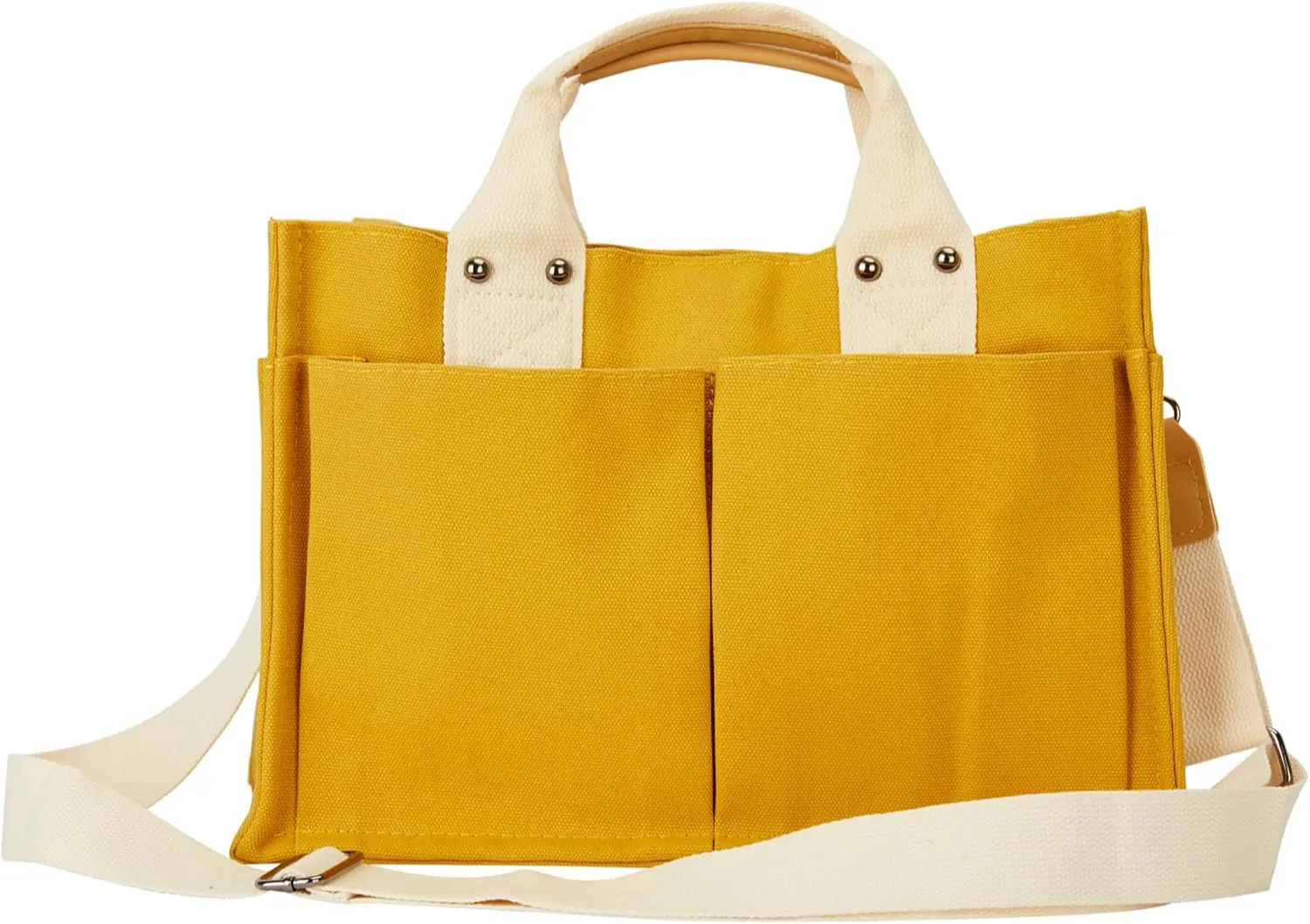 Simple and Fashionable Multi Pocket Canvas Tote Bags for Women