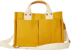 Simple and Fashionable Multi Pocket Canvas Tote Bags for Women