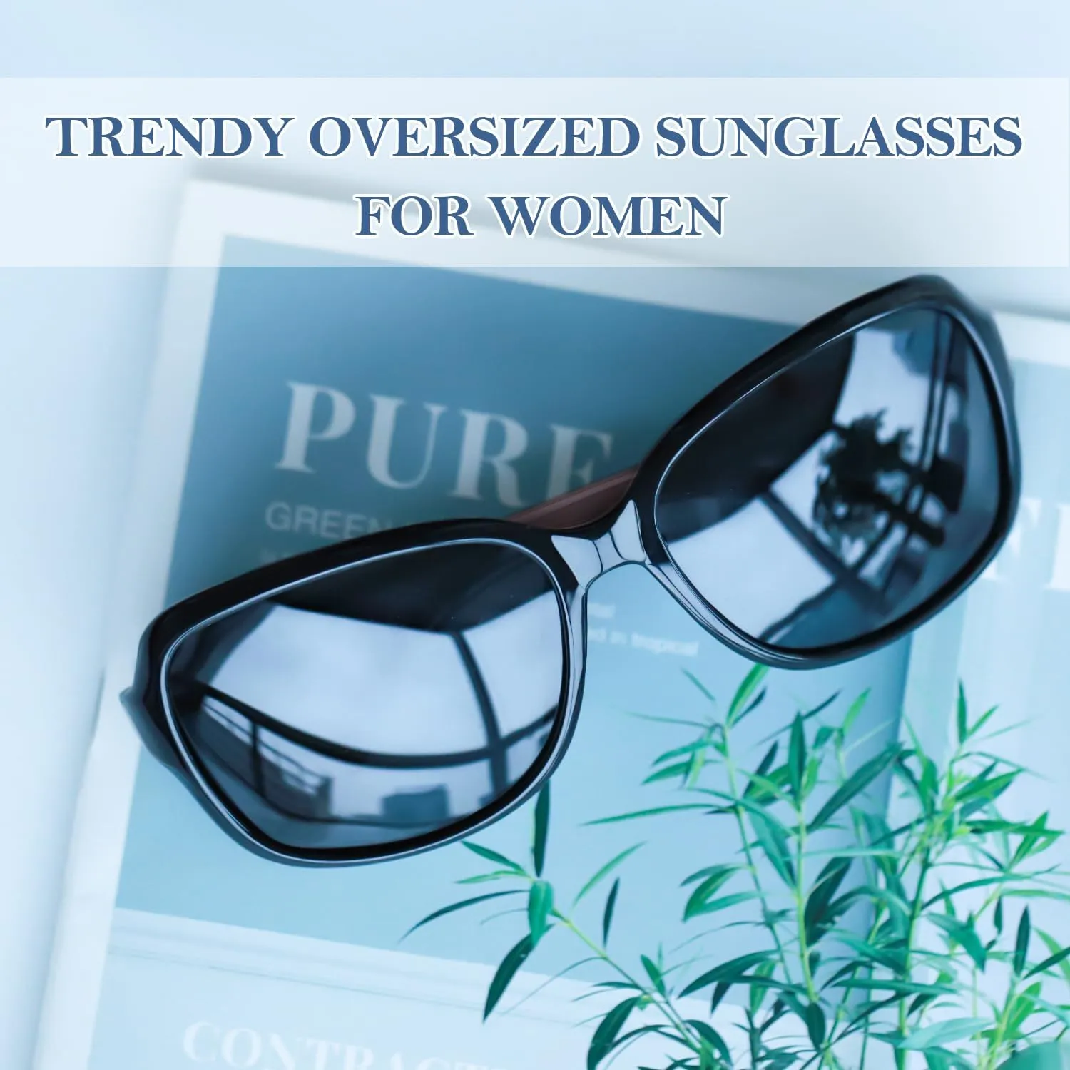 SIPHEW Polarized Sunglasses for Women | Vintage Square Sunglasses w UV400 Protection | Womens Wraparound Shade