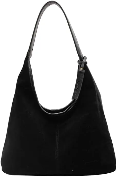 Slouchy Suede Bag for Women Brown Shoulder Tote Bags Crescent Bag Slouchy Hobo Handbag