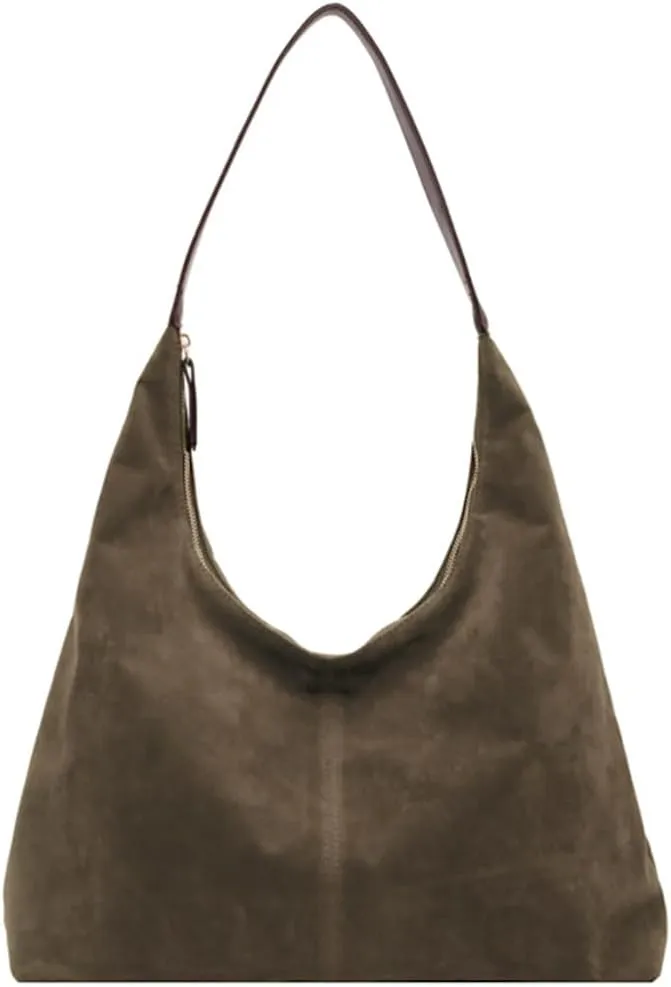 Slouchy Suede Tote Bag Shoulder Bags For Women Underarm Bag Women’s Work Purses Crescent Bag Suede Handbag Travel Winter Fall