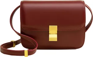 Small Crossbody Bag for Women Trendy Shoulder Bag PU Leather Square Crossbody Shoulder Purse Flap Satchel Handbag