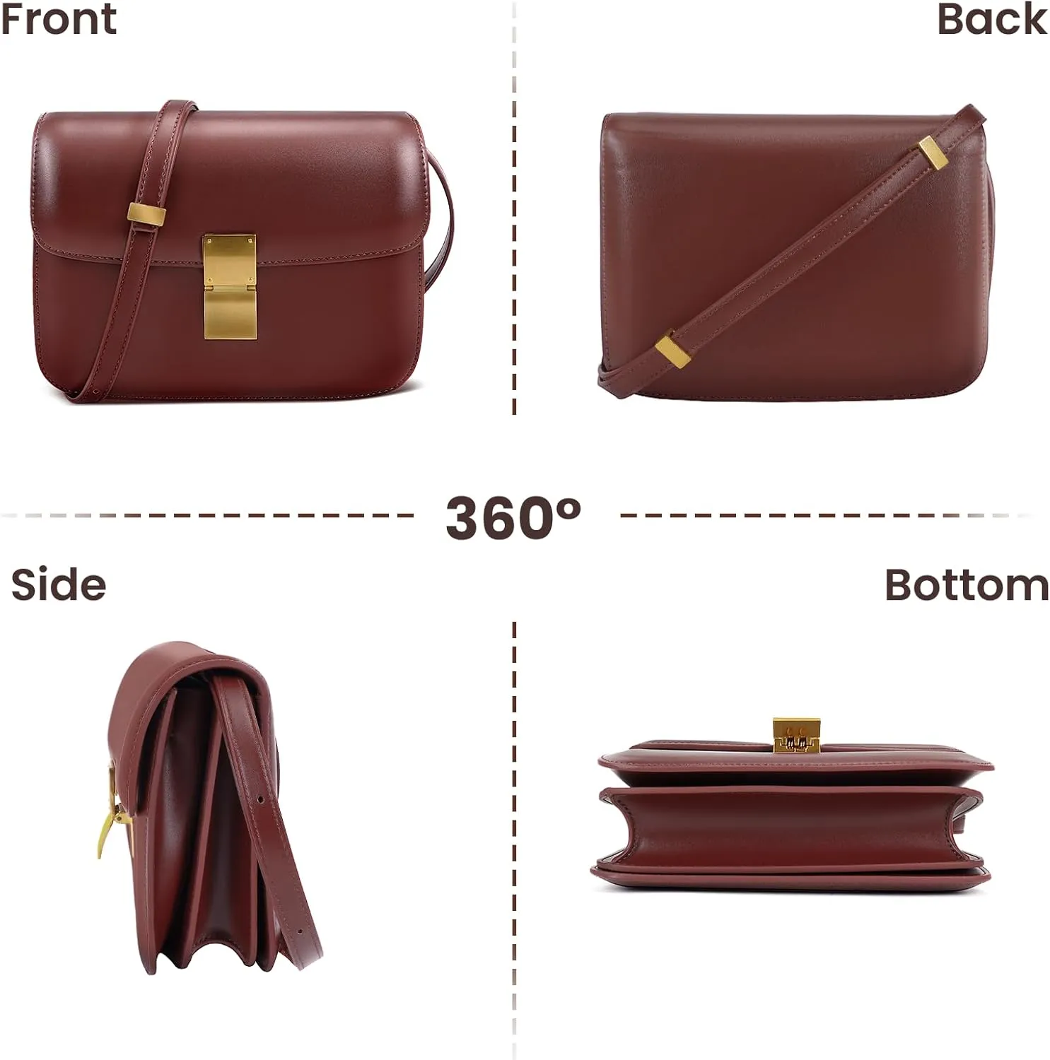 Small Crossbody Bag for Women Trendy Shoulder Bag PU Leather Square Crossbody Shoulder Purse Flap Satchel Handbag