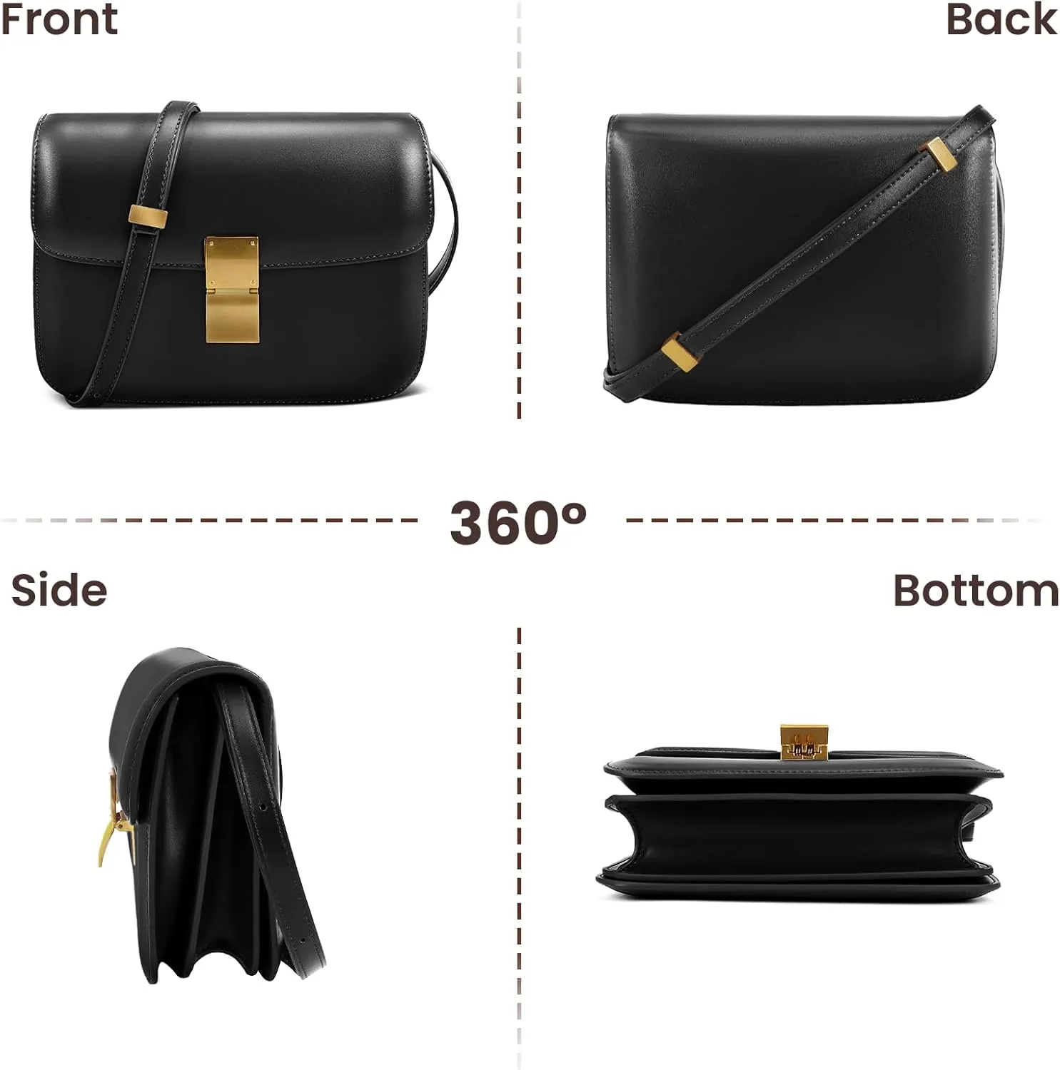 Small Crossbody Bag for Women Trendy Shoulder Bag PU Leather Square Crossbody Shoulder Purse Flap Satchel Handbag