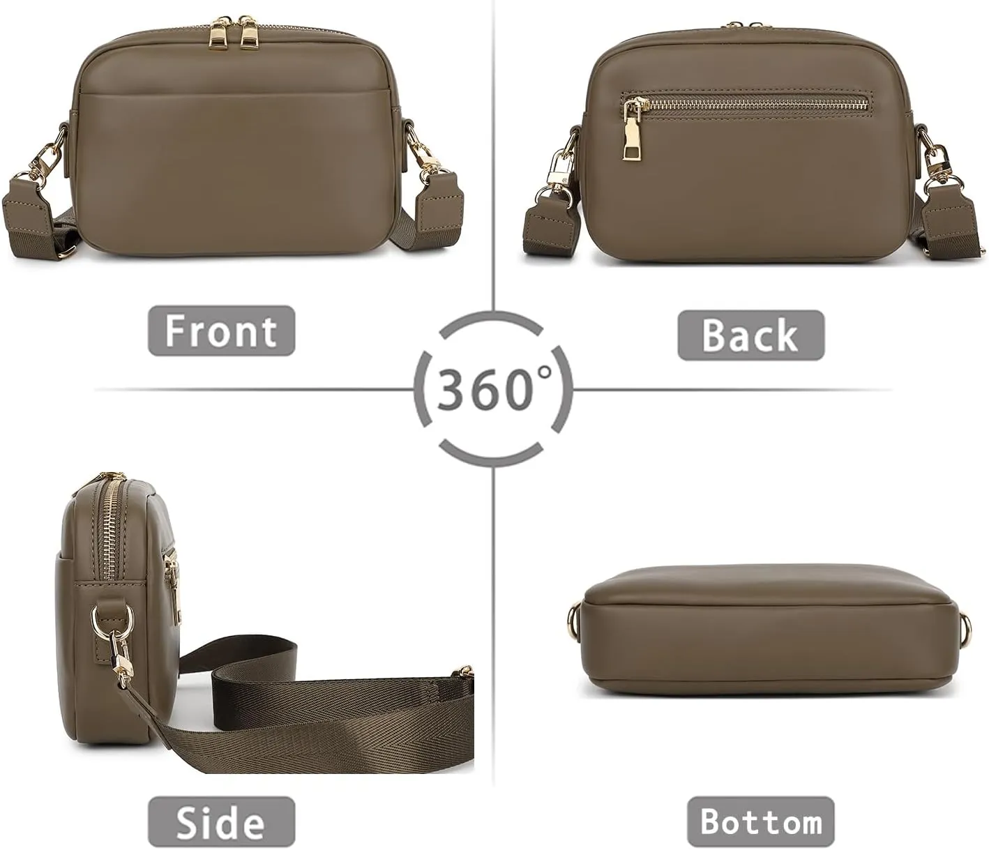 Small Crossbody Bags for Women Vegan Leather Cell phone Purses Mini Shoulder Handbags with Wide Strap