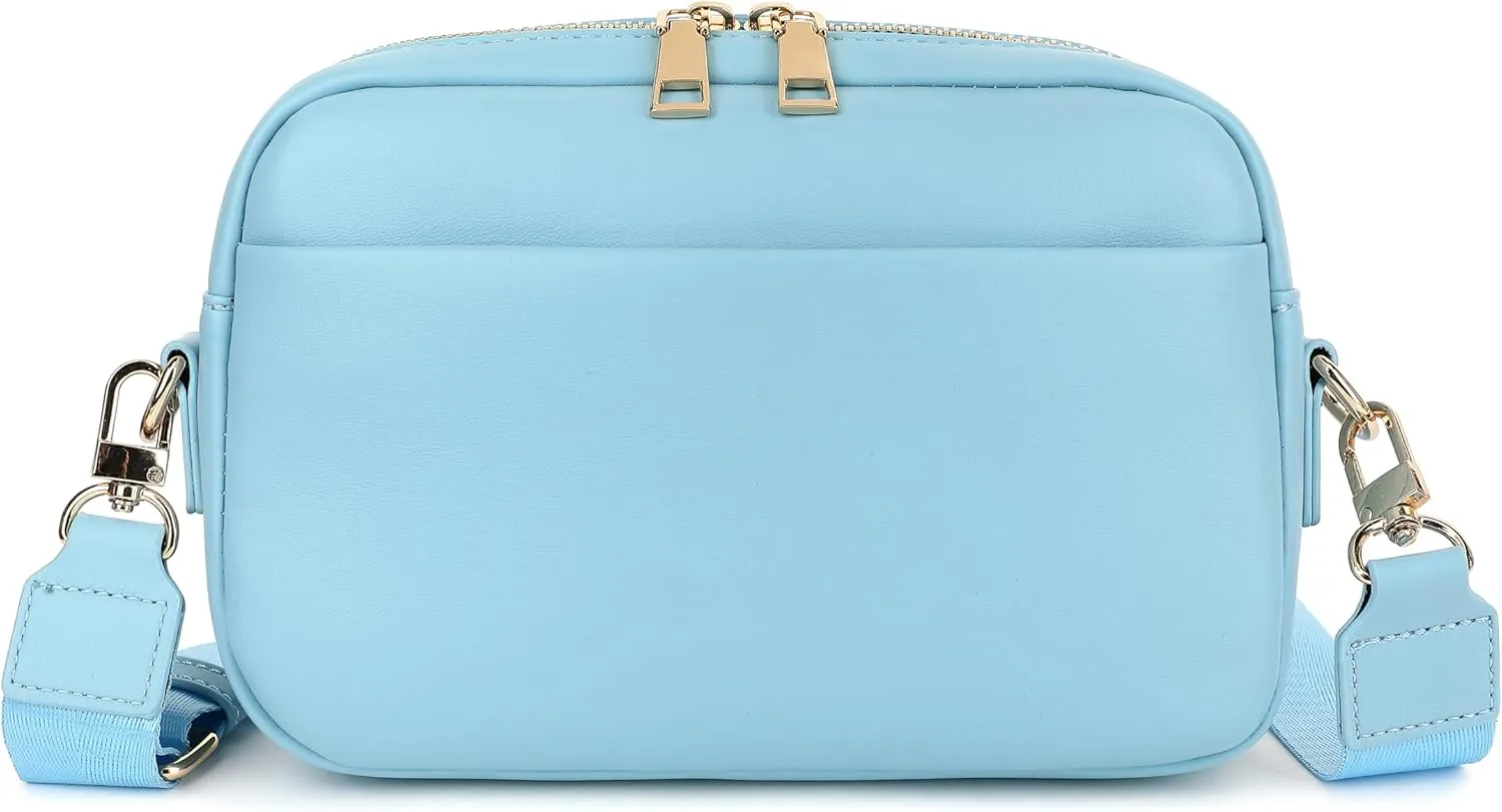 Small Crossbody Bags for Women Vegan Leather Cell phone Purses Mini Shoulder Handbags with Wide Strap