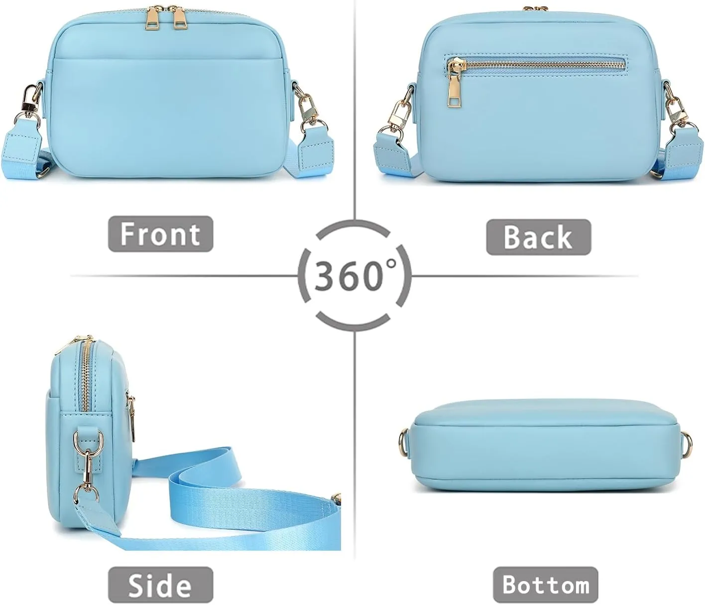 Small Crossbody Bags for Women Vegan Leather Cell phone Purses Mini Shoulder Handbags with Wide Strap