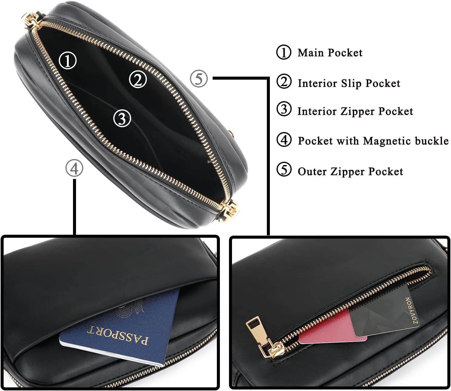 Small Crossbody Bags for Women Vegan Leather Cell phone Purses Mini Shoulder Handbags with Wide Strap