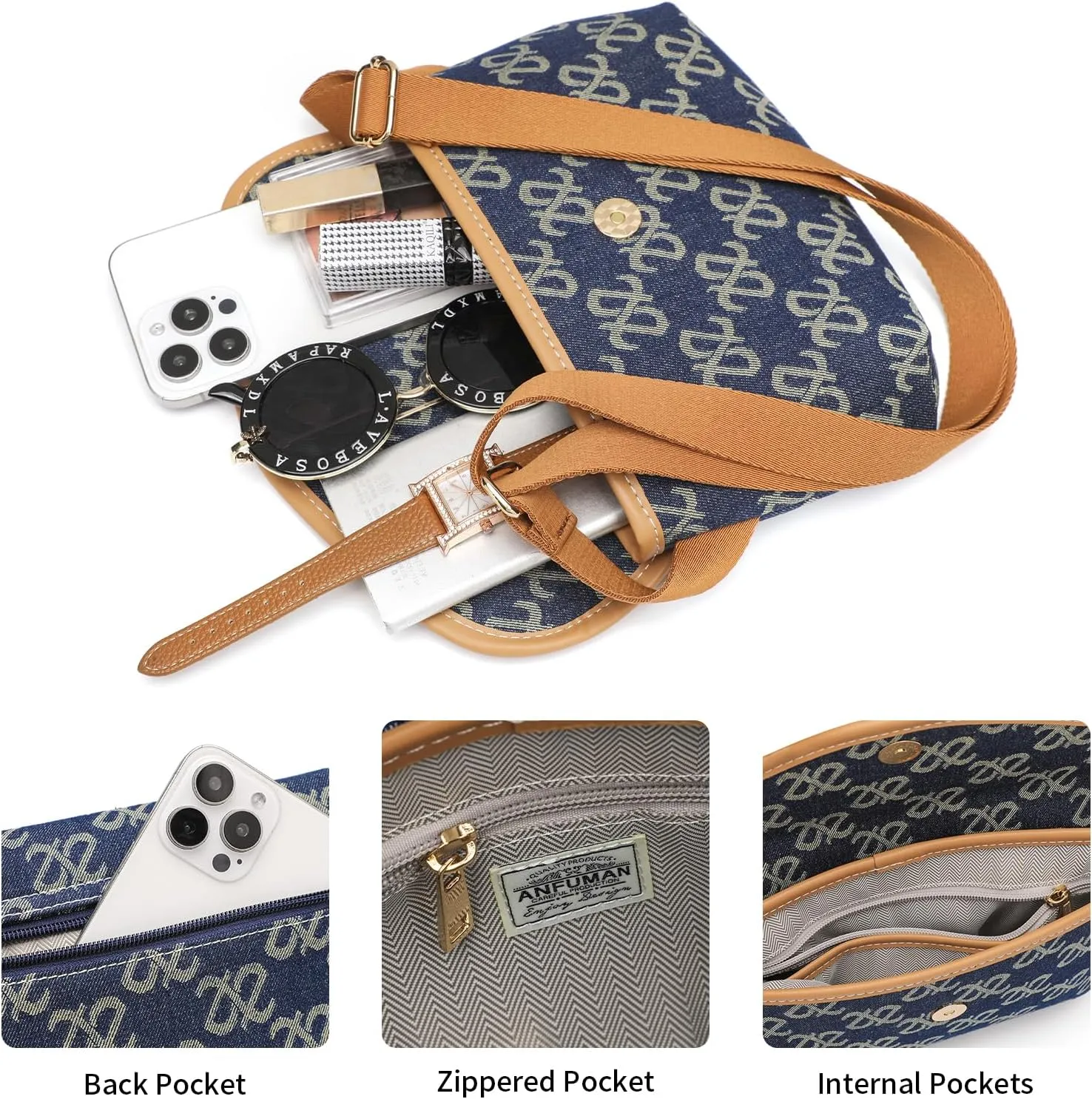 Small Jean Denim Crossbody Purses Bags for Women Crossbody Trendy Design Shoulder Purse Messenger Bags