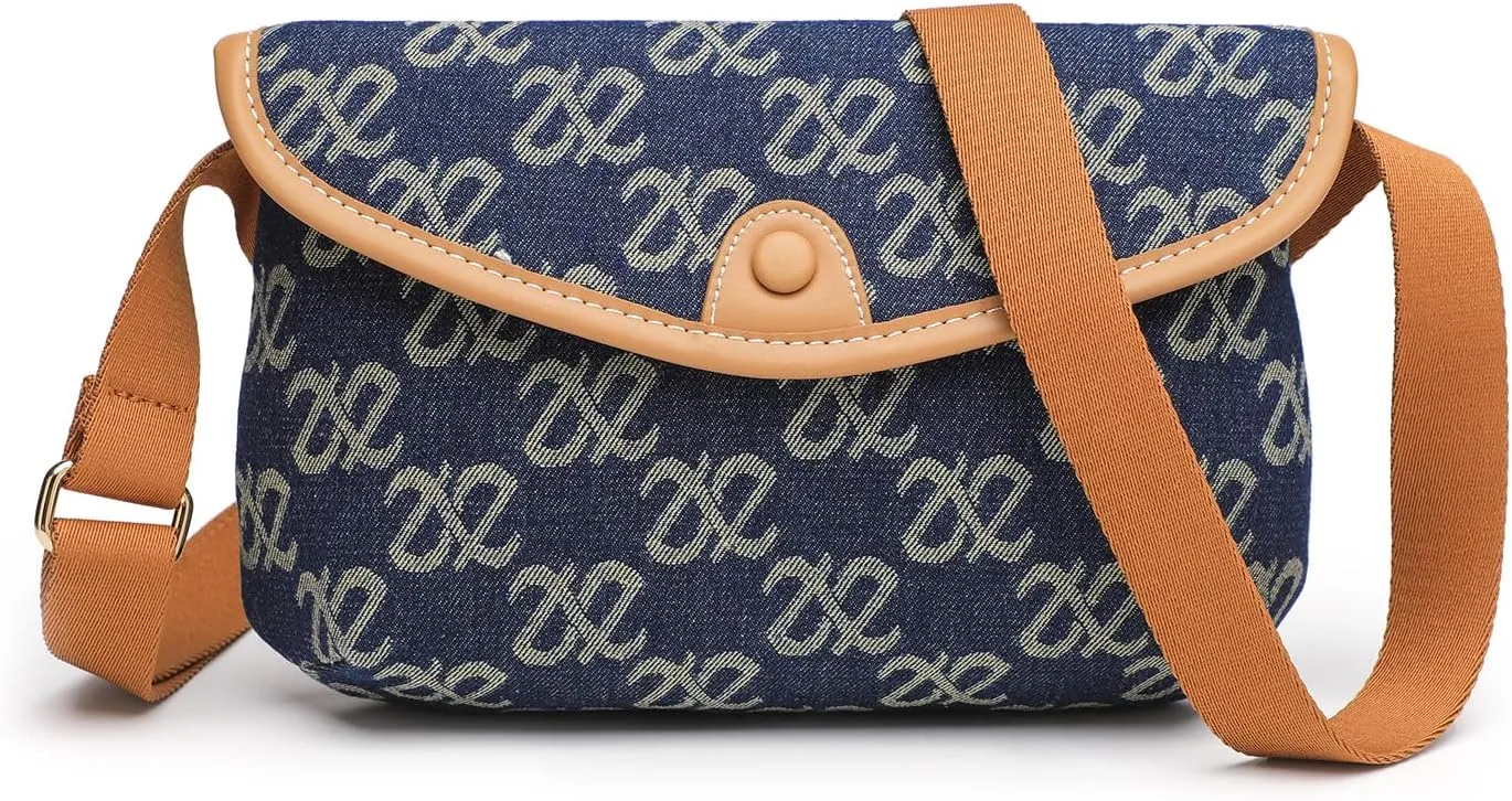 Small Jean Denim Crossbody Purses Bags for Women Crossbody Trendy Design Shoulder Purse Messenger Bags