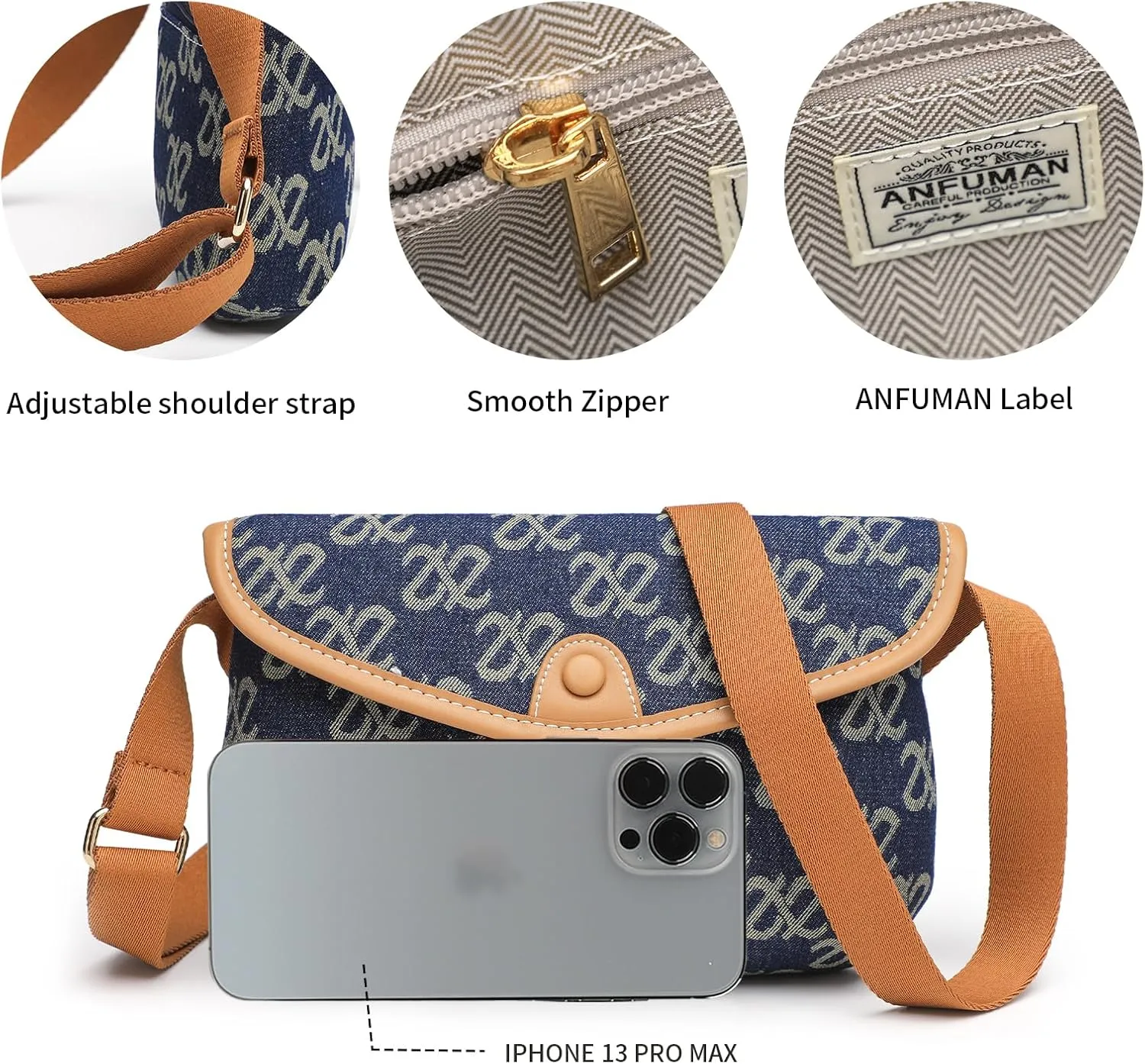 Small Jean Denim Crossbody Purses Bags for Women Crossbody Trendy Design Shoulder Purse Messenger Bags