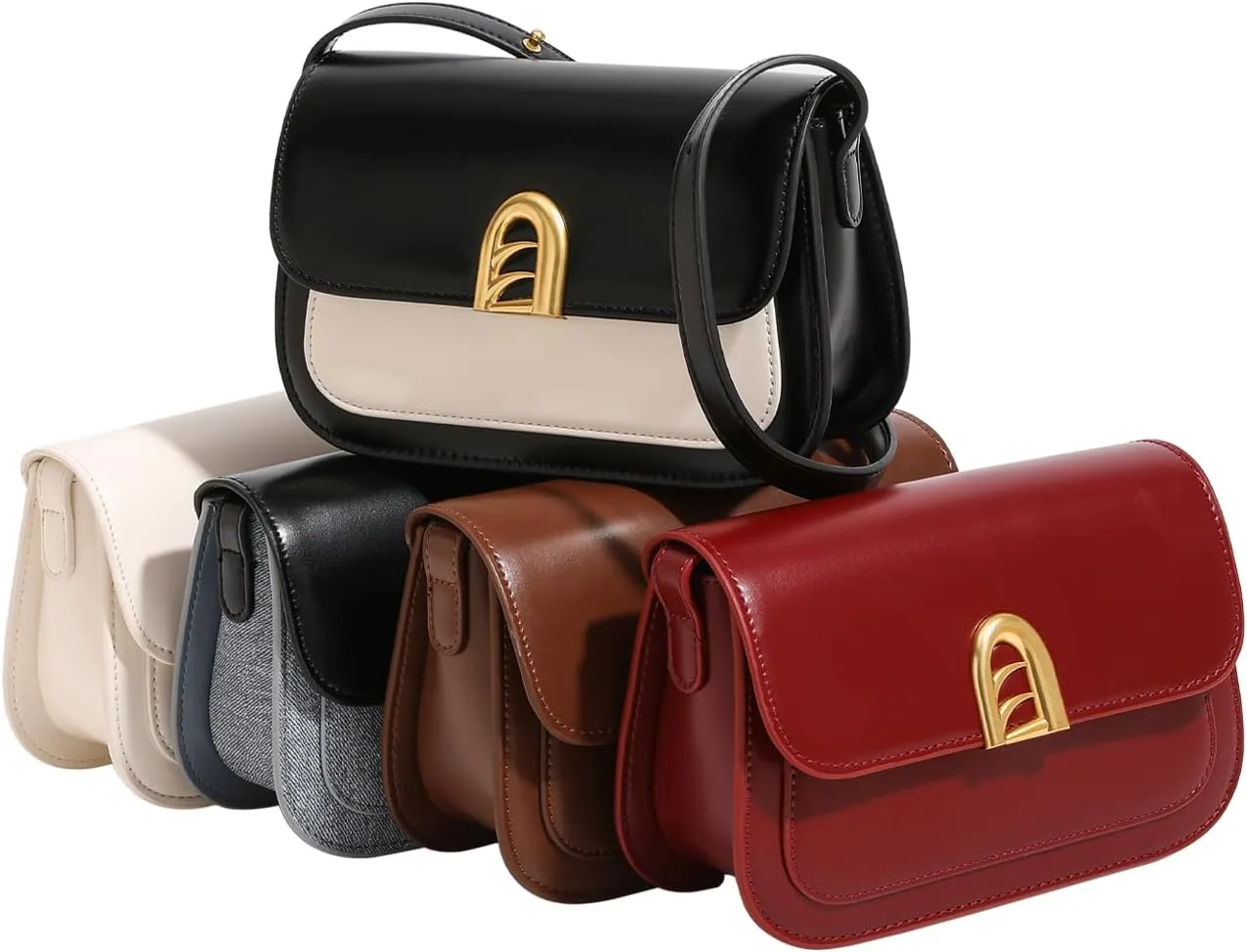 Small Shoulder Bag for Women, Adjustable Strap Leather Crossbody Purses - Clutch Tote Handbag Cute Hobo Bags Trendy Purse