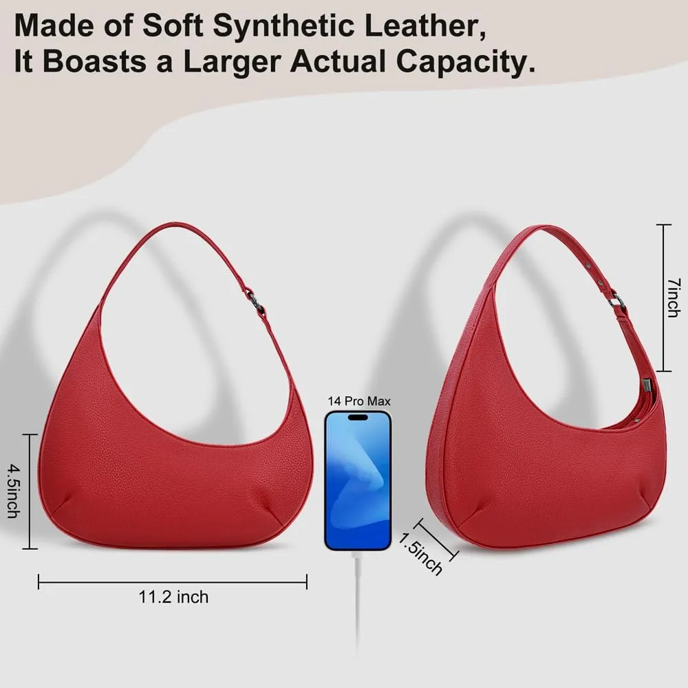 Small Shoulder Bag for Women - Lightweight Vegan Leather Evening Purse, Trendy Dressy Women's Going Out Handbags