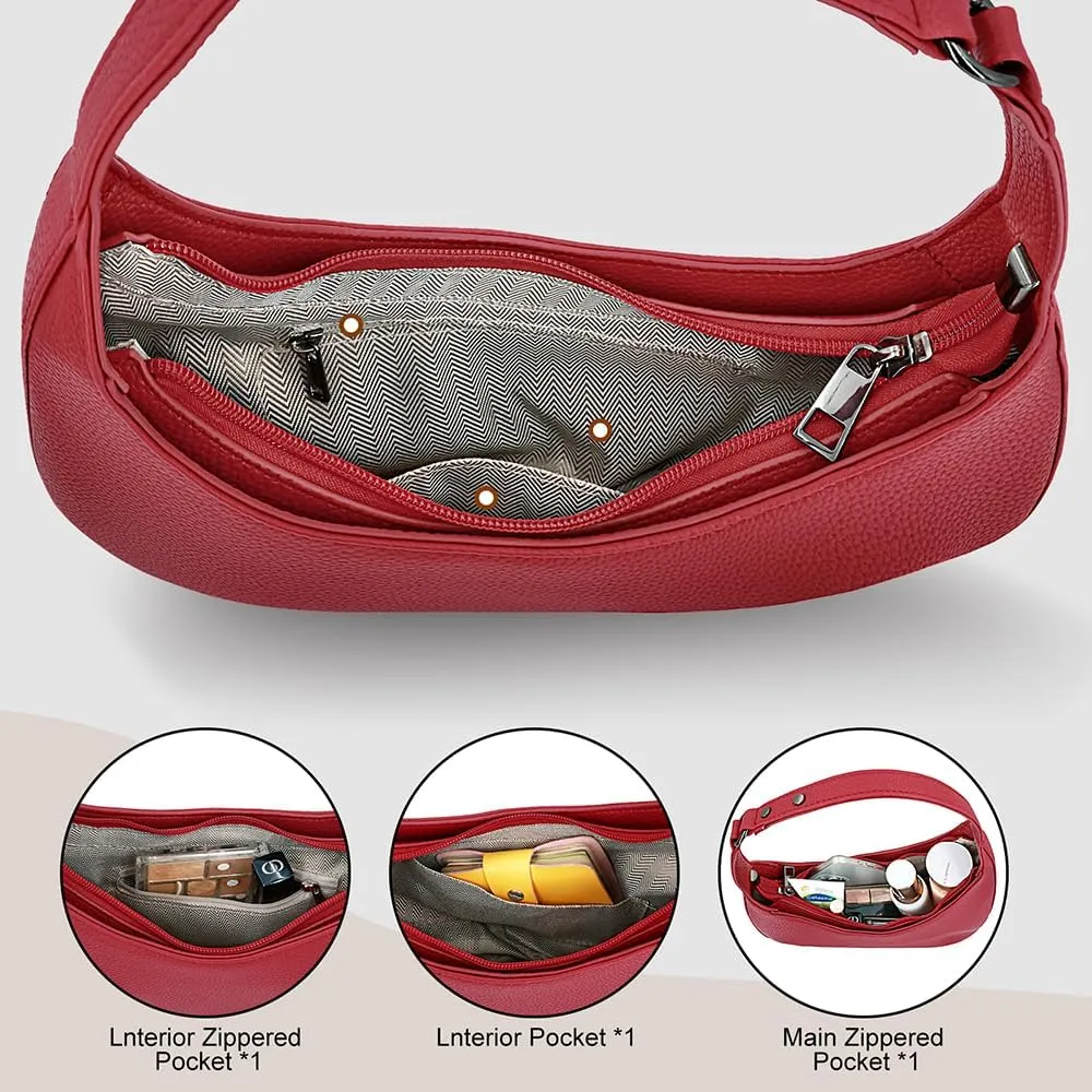 Small Shoulder Bag for Women - Lightweight Vegan Leather Evening Purse, Trendy Dressy Women's Going Out Handbags