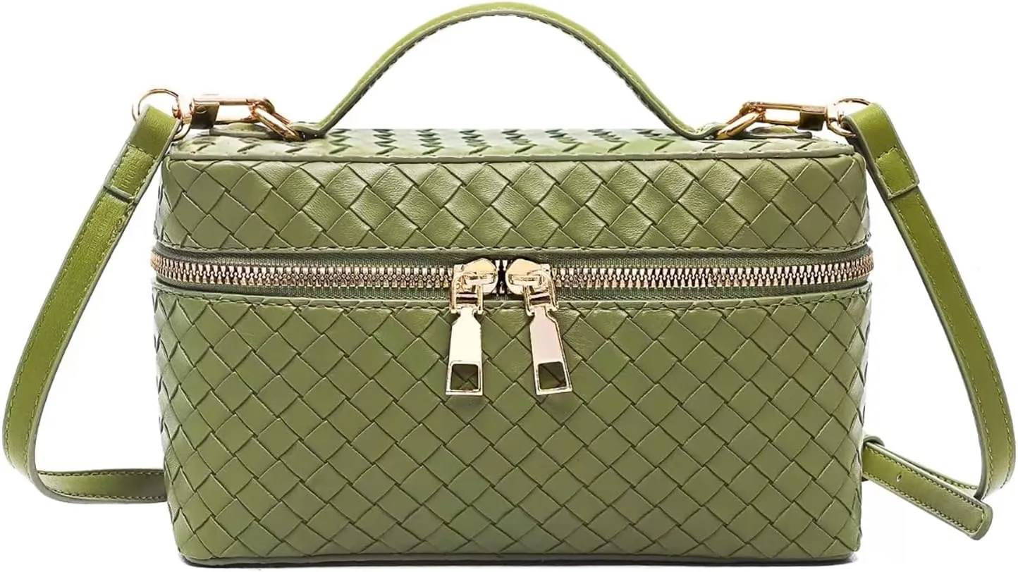 Small Shoulder Bags for Women Trendy L19 Square Box Satchel Bag Cute PU Leather Crossbody Purse with Adjustable Strap