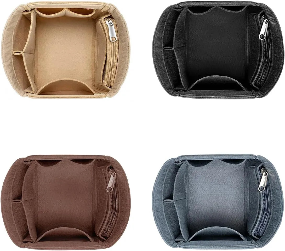 SMART DK Purse Organizer Insert for Handbags,Felt Bag Organizers Fit Picotin 18/22/26 Bags (Brown, P22)