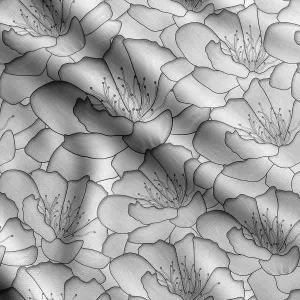Soimoi Chinese Floral Print - Gray, Canvas Fabric Material - 56 Inch Wide, 1 Yard, Unstitched Fabric for Upholstery, Bags, Workwear and Outdoor Gear.