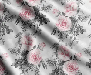 Soimoi Floral Vintage Print - White, Canvas Fabric Material - 56 Inch Wide, 1 Yard, Unstitched Fabric for Upholstery, Bags, Workwear and Outdoor Gear.