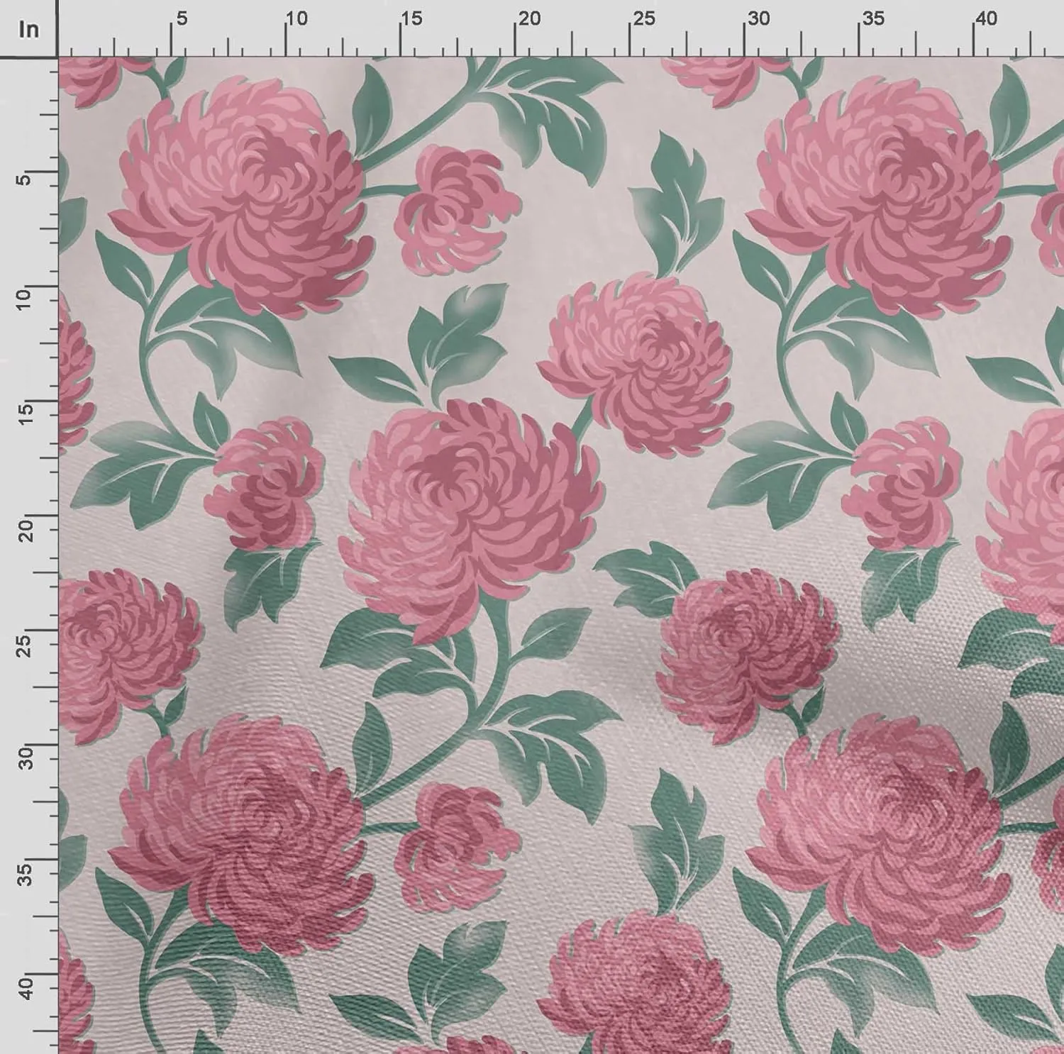 Soimoi Florals Print - Pink, Canvas Fabric Material - 56 Inch Wide, 1 Yard, Unstitched Fabric for Upholstery, Bags, Workwear and Outdoor Gear.