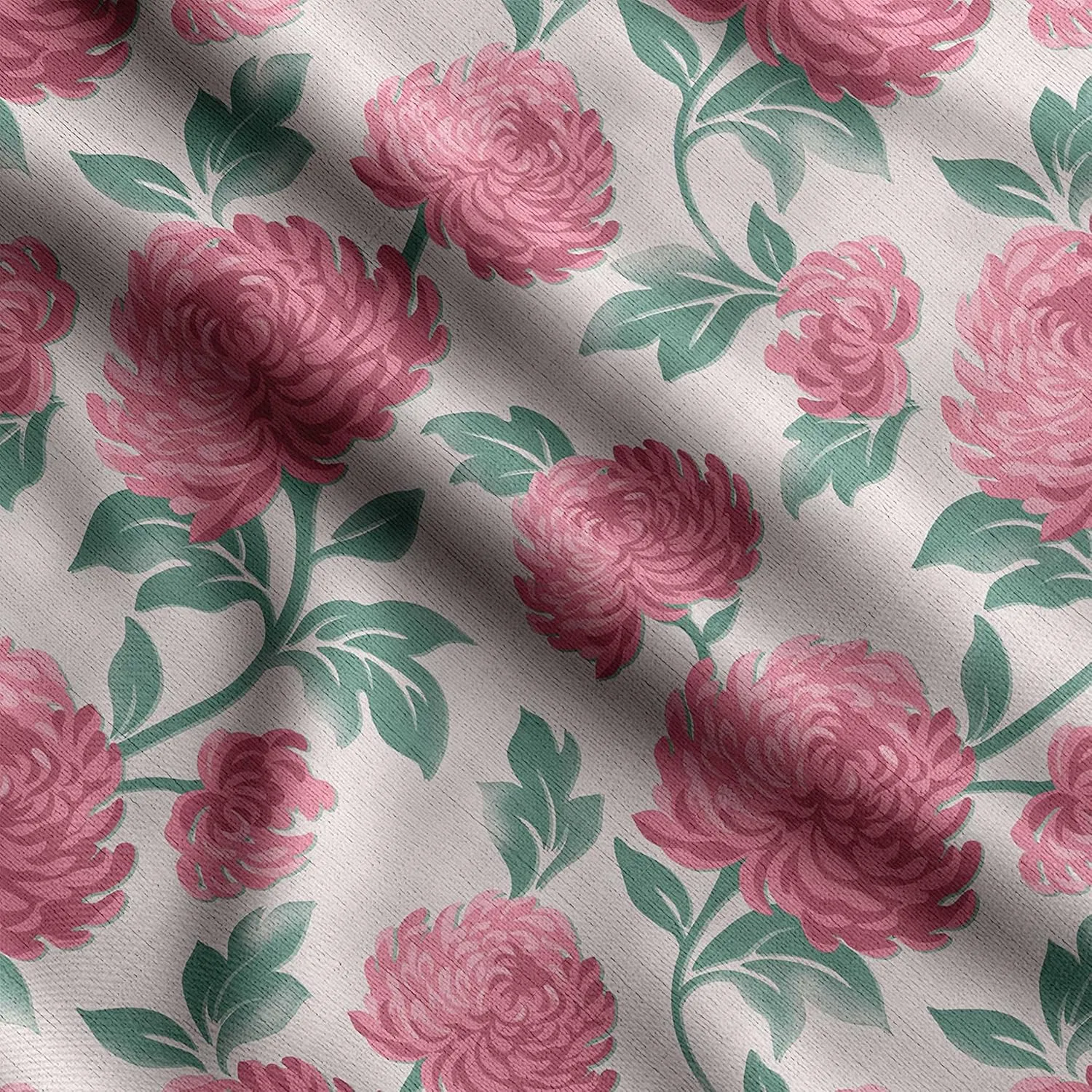 Soimoi Florals Print - Pink, Canvas Fabric Material - 56 Inch Wide, 1 Yard, Unstitched Fabric for Upholstery, Bags, Workwear and Outdoor Gear.