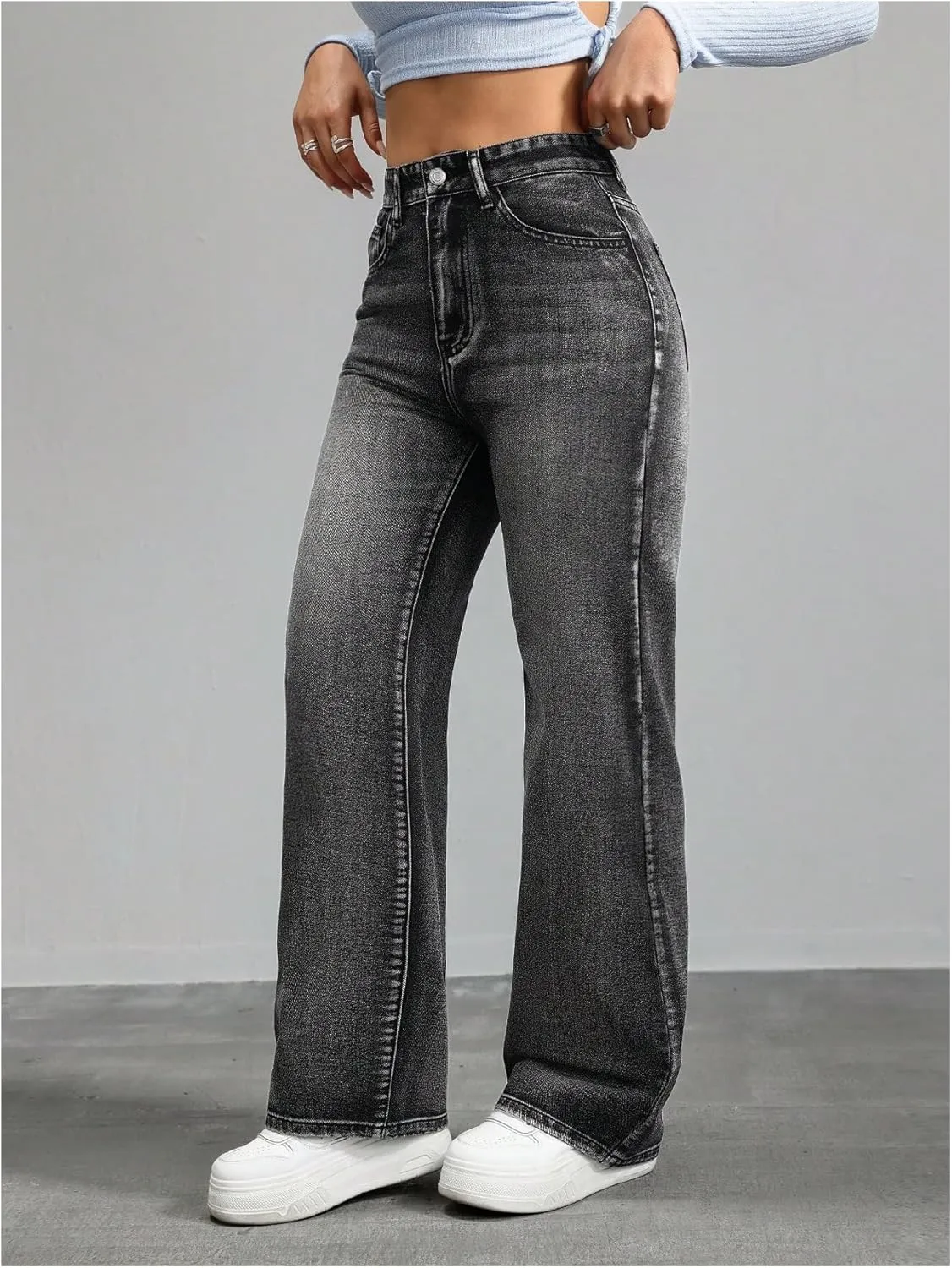 SOLY HUX Women's High Waisted Wide Leg Baggy Jeans Casual Loose Denim Pants