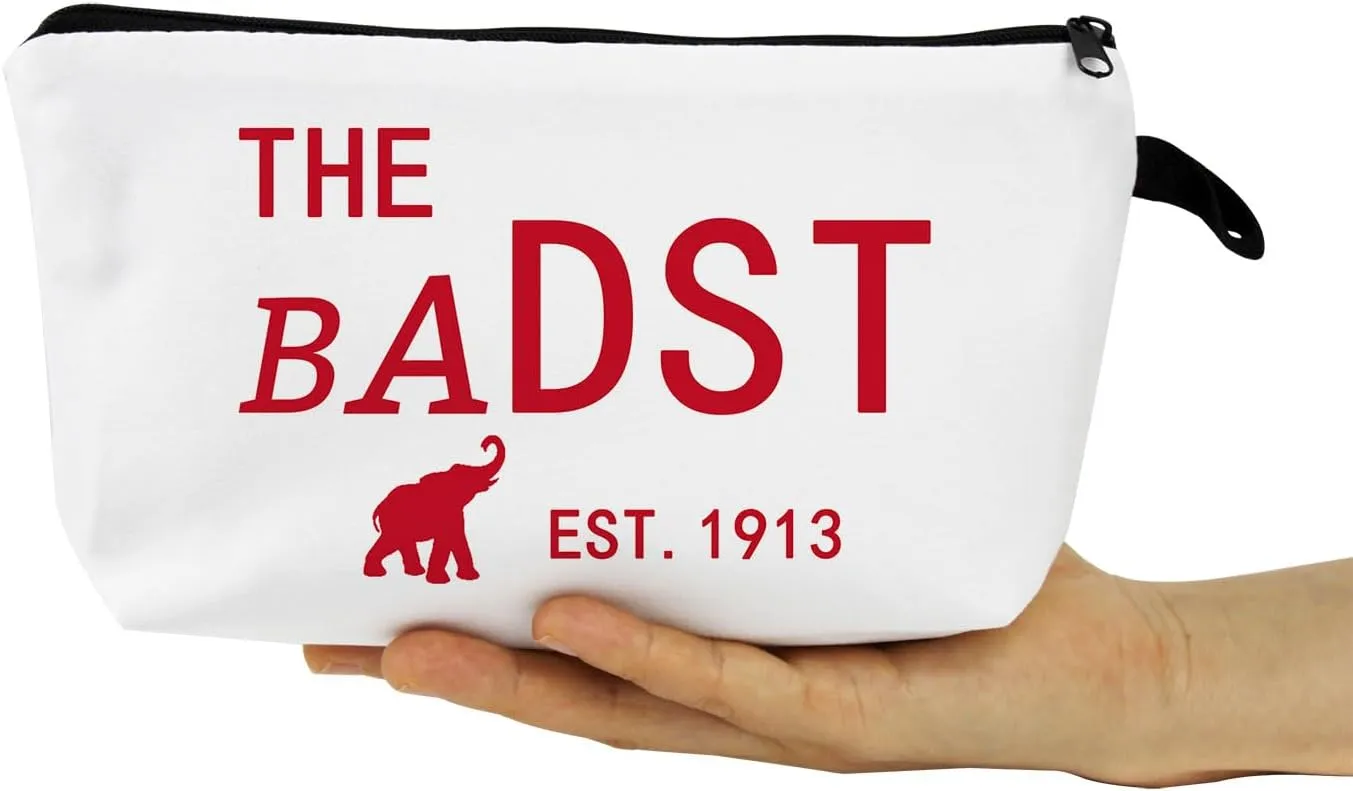 Sorority Present Red Elephant Sorority Makeup Bag Small Organizer Zipper Pouch Sister Gift The Bad EST. 1913 Toiletry Zipper Pouch Present for Women
