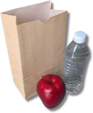 SOS Grease Resistant Paper Bags, 4 Lb Capacity, Crepe-style Kraft Exterior White Interior, 5"x 3.1"x 9.6" (500 Count)
