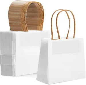 Sparkle and Bash 50 Pack Small Gift Bags With Handles, 6 x 5 x 2.5 Inch Thank You Bags for Baby Shower, Birthday Party