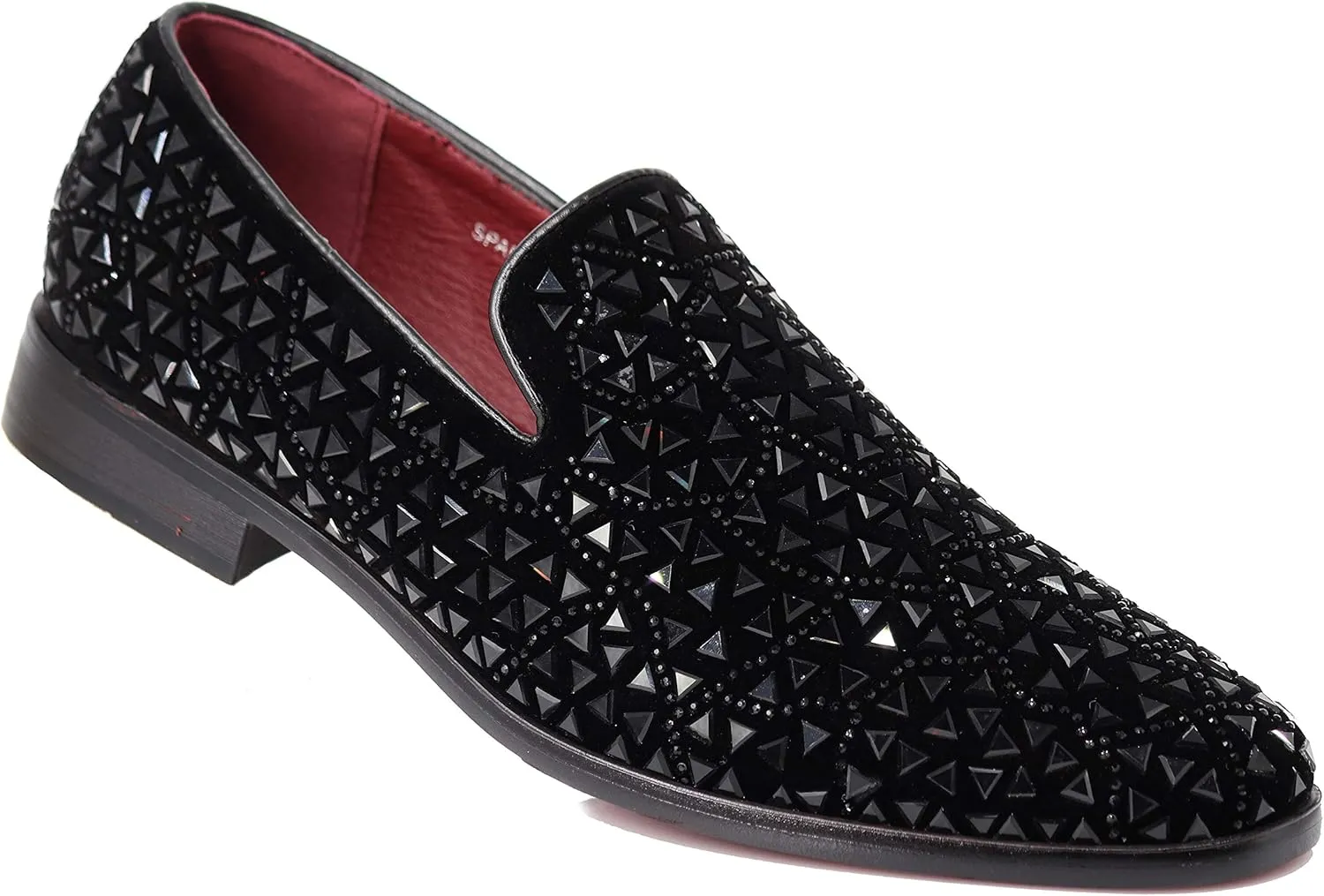 SPK27 Men's Rhinestone Sparkling Suede Dress Shoes Loafer Classic Designer Moccasins