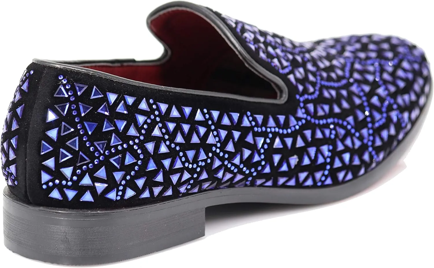 SPK27 Men's Rhinestone Sparkling Suede Dress Shoes Loafer Classic Designer Moccasins