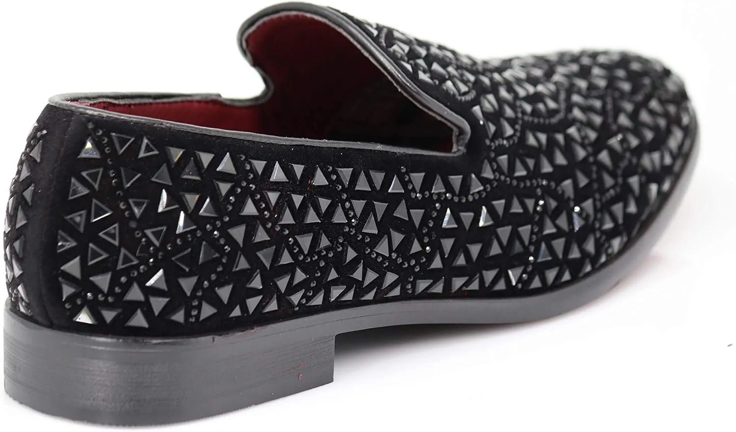 SPK27 Men's Rhinestone Sparkling Suede Dress Shoes Loafer Classic Designer Moccasins
