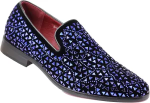 SPK27 Men's Rhinestone Sparkling Suede Dress Shoes Loafer Classic Designer Moccasins