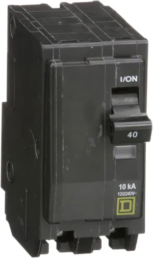 Square D by Schneider Electric QO240CP Square D-QO240CP QO 40 Amp Two-Pole Circuit Breaker, Pack of 1, Black