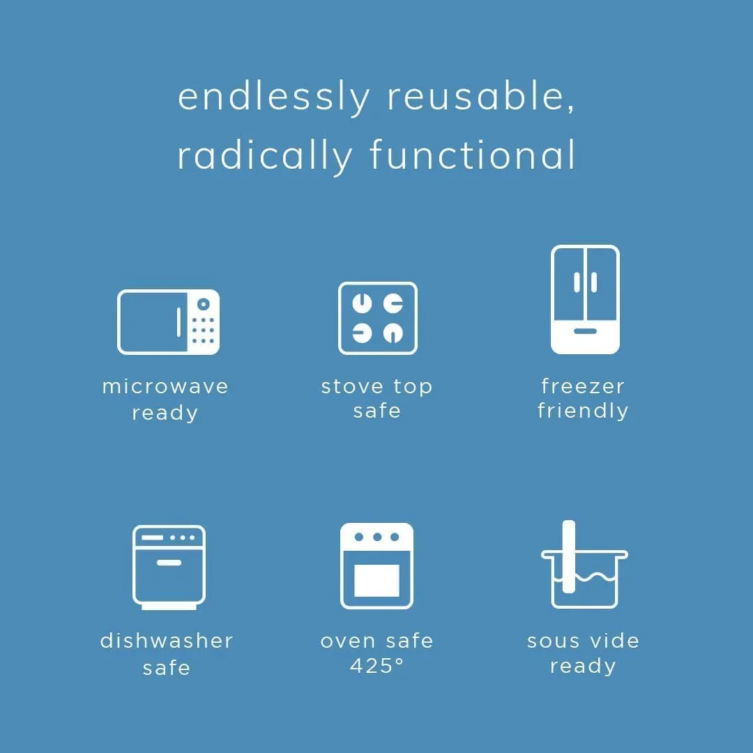 Stasher Silicone Reusable Storage Bag, Bundle 4-Pack Lunch (Clear Aqua) | Food Meal Prep Storage Container | Lunch, Travel, Makeup, Gym Bag | Freezer, Oven, Microwave, Dishwasher Safe, Leakproof