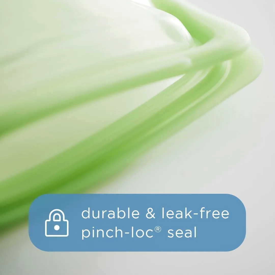 Stasher Silicone Reusable Storage Bag, Bundle 4-Pack Lunch (Clear Aqua) | Food Meal Prep Storage Container | Lunch, Travel, Makeup, Gym Bag | Freezer, Oven, Microwave, Dishwasher Safe, Leakproof