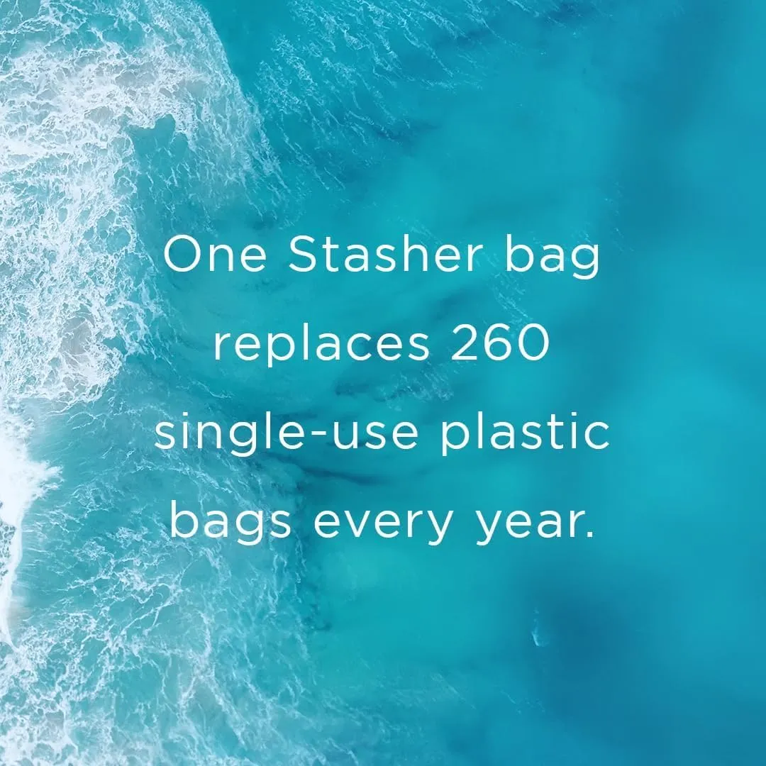 Stasher Silicone Reusable Storage Bag, Bundle 4-Pack Lunch (Clear Aqua) | Food Meal Prep Storage Container | Lunch, Travel, Makeup, Gym Bag | Freezer, Oven, Microwave, Dishwasher Safe, Leakproof